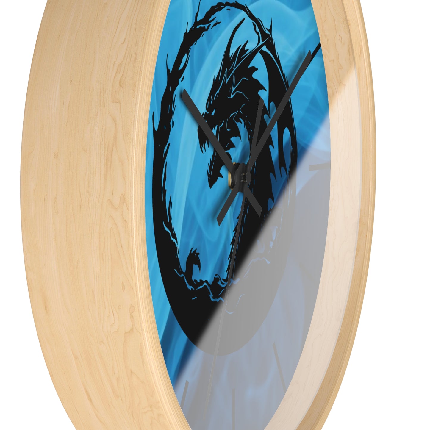 Dragon Blue Smoky Wall Clock - Mystical Home Office Decor Gift