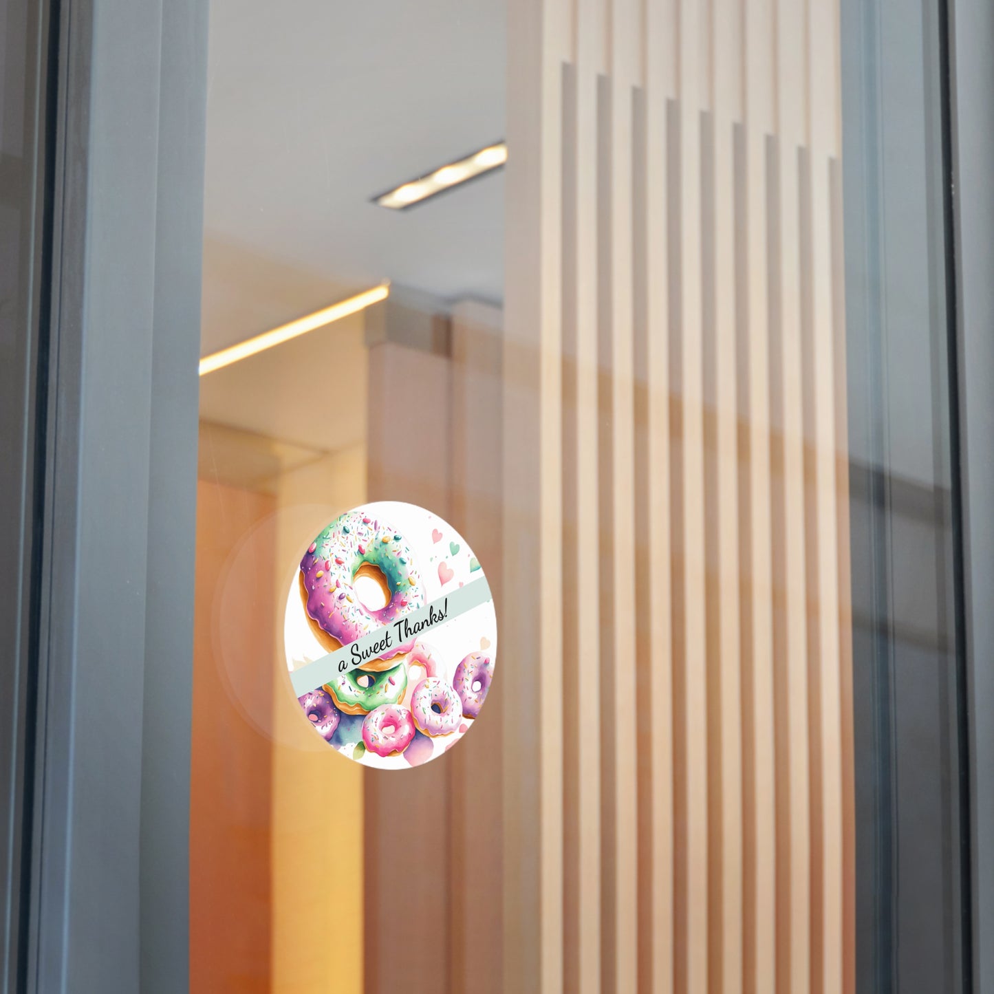 Custom Donut Round Vinyl Stickers | Sweet Thanks, Gift Labels, Party Favors, Wedding Decor, Custom Stickers