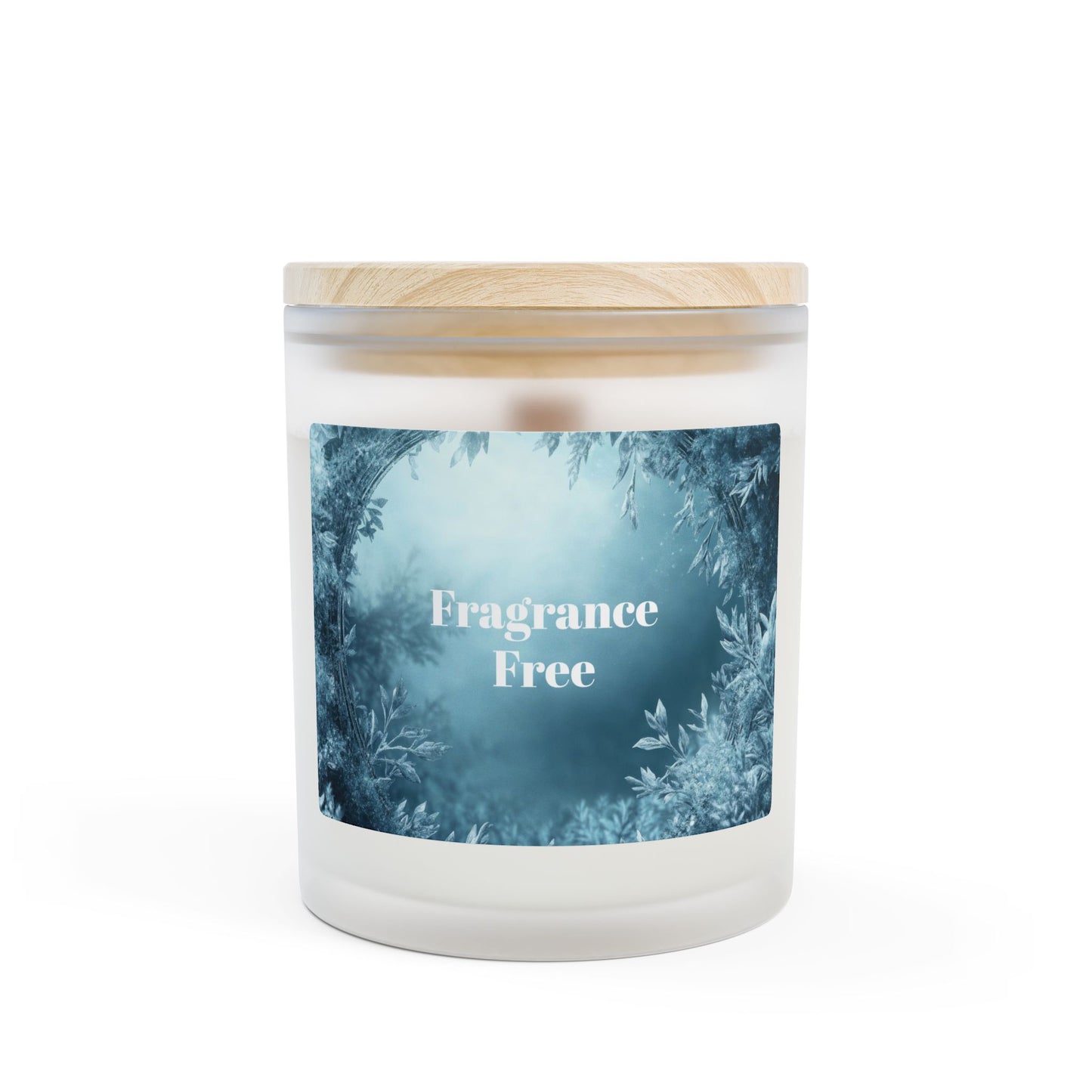 Vanilla Frosted Glass Candle – 11oz Scented Soy Candle with Wooden Lid