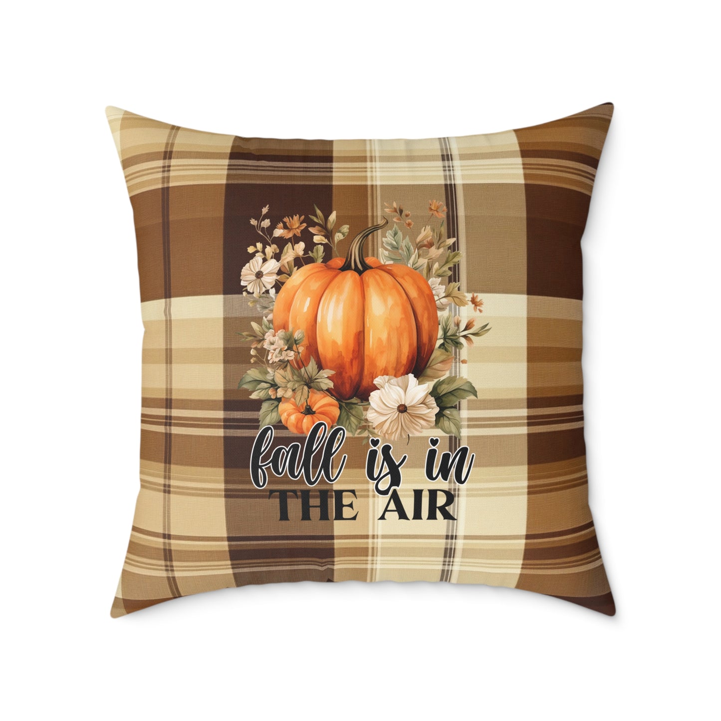 Fall Decor Square Poly Canvas Pillow, Stylish Two-Sided Fall Quote Decor Pillow for Home or Office, Beautiful Accent for Any Room