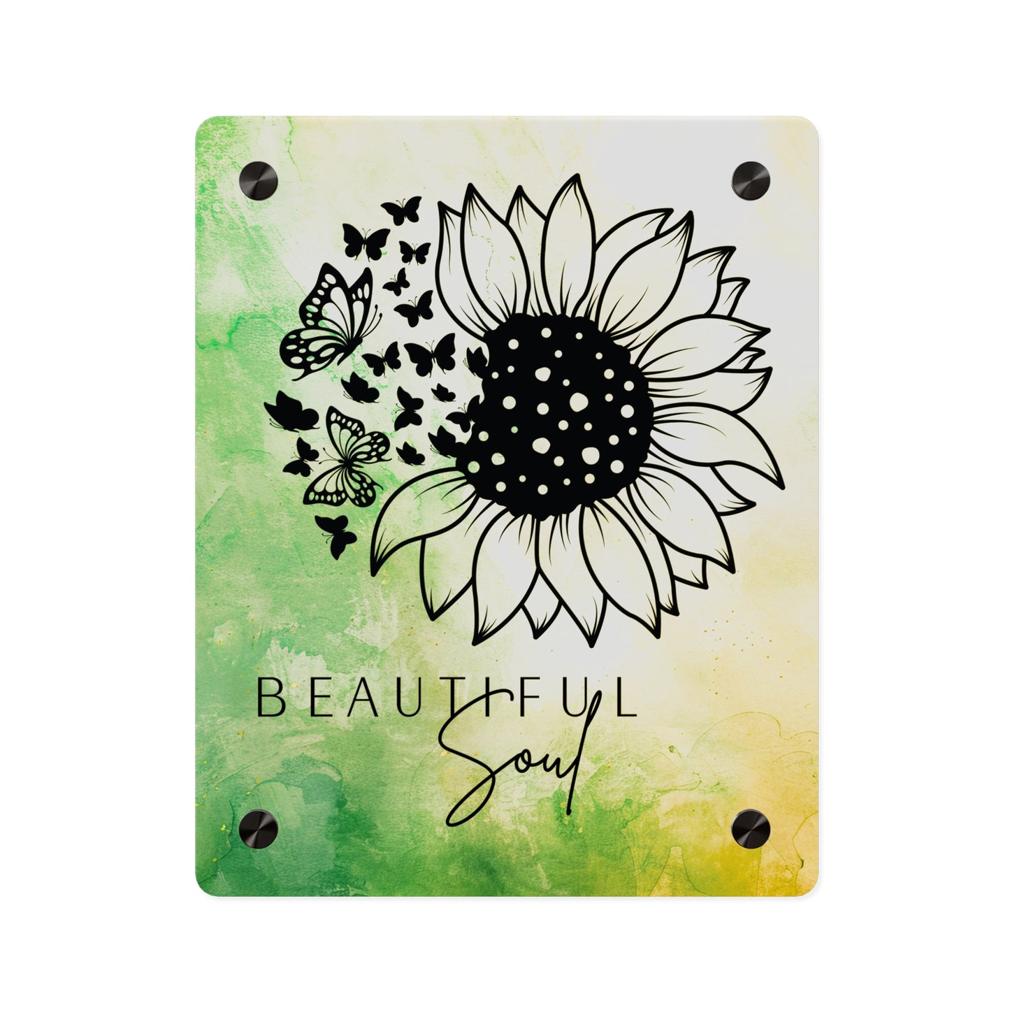 Beautiful Soul Acrylic Wall Art Panel with Sunflower Design