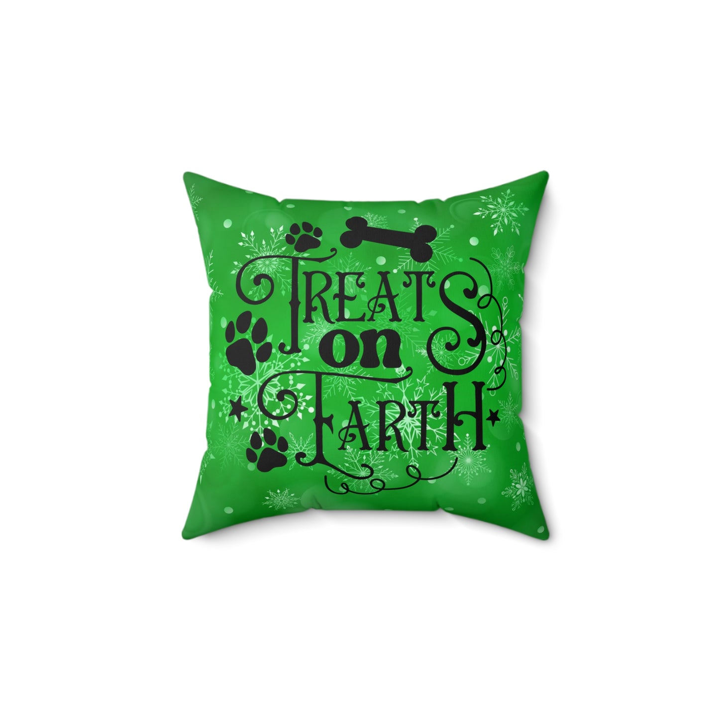 Pet Dog Holiday Theme Spun Polyester Square Pillow, Pet Dog Holiday Quote, Animal Lovers, Pet Lover's Holiday Decor, Beautiful Accent for Home or Office