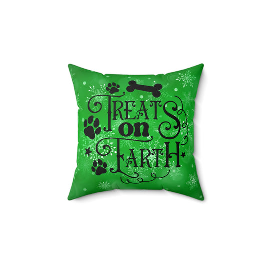 Pet Dog Holiday Theme Spun Polyester Square Pillow, Pet Dog Holiday Quote, Animal Lovers, Pet Lover's Holiday Decor, Beautiful Accent for Home or Office