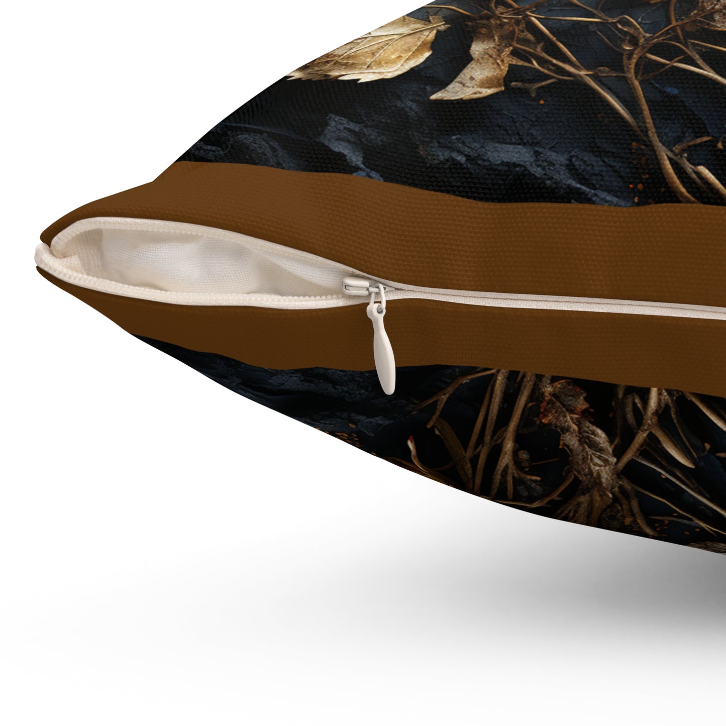 Elegant Floral Decorative Pillow with Gold Accents, Luxurious Home Decor, Gift for Housewarming, Wedding, or Anniversary