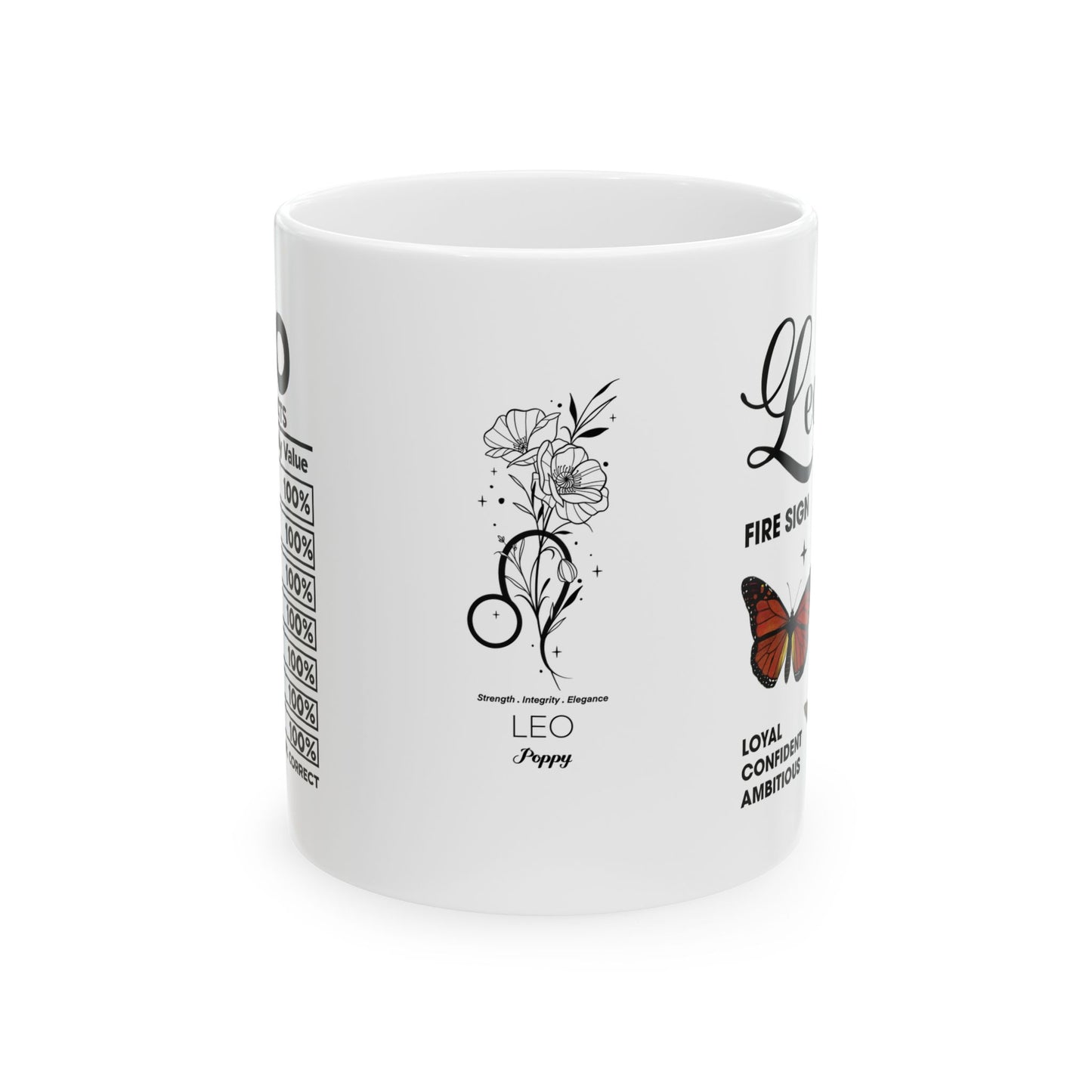 Leo Zodiac Ceramic Mug - Strength & Passion - 11oz/15oz Coffee Cup