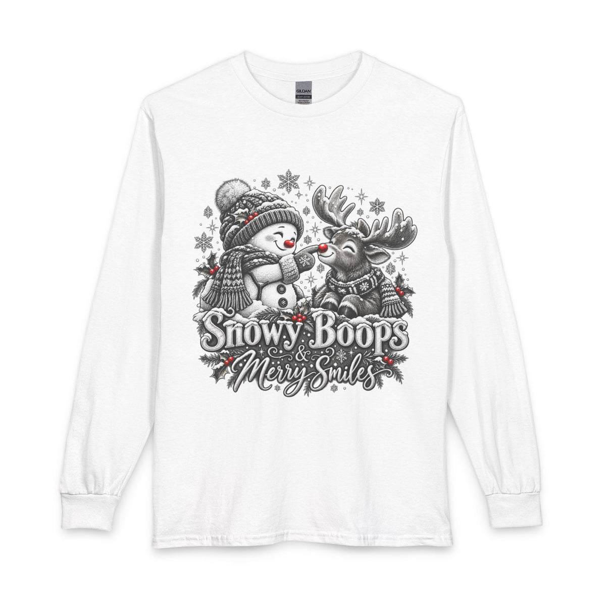 Snowy Boops Merry Smiles Christmas Long Sleeve T-Shirt