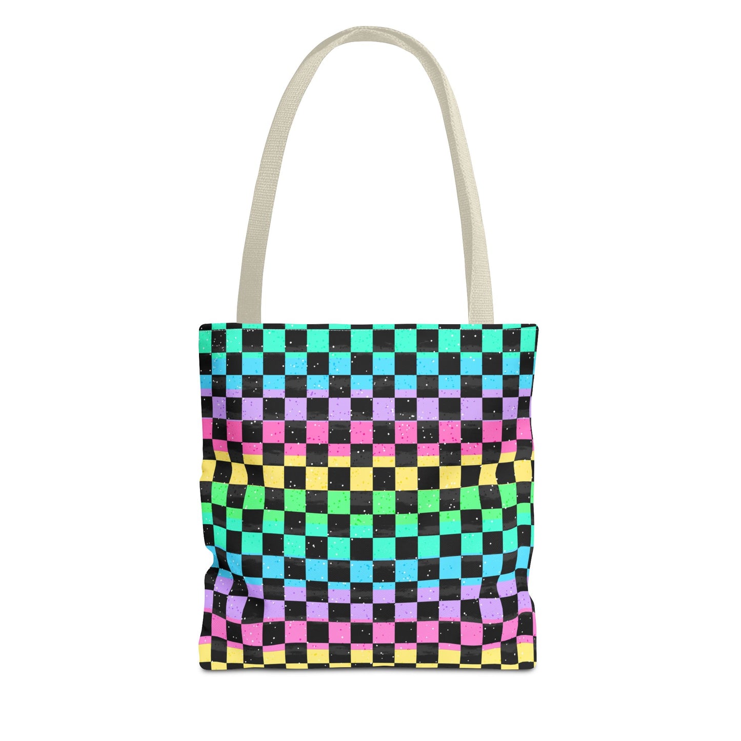 Colorful Checkerboard Tote Bag - Vibrant Reusable Shopping Bag, Eco-Friendly Gift, Summer Beach Accessory, Fashionable Everyday Tote