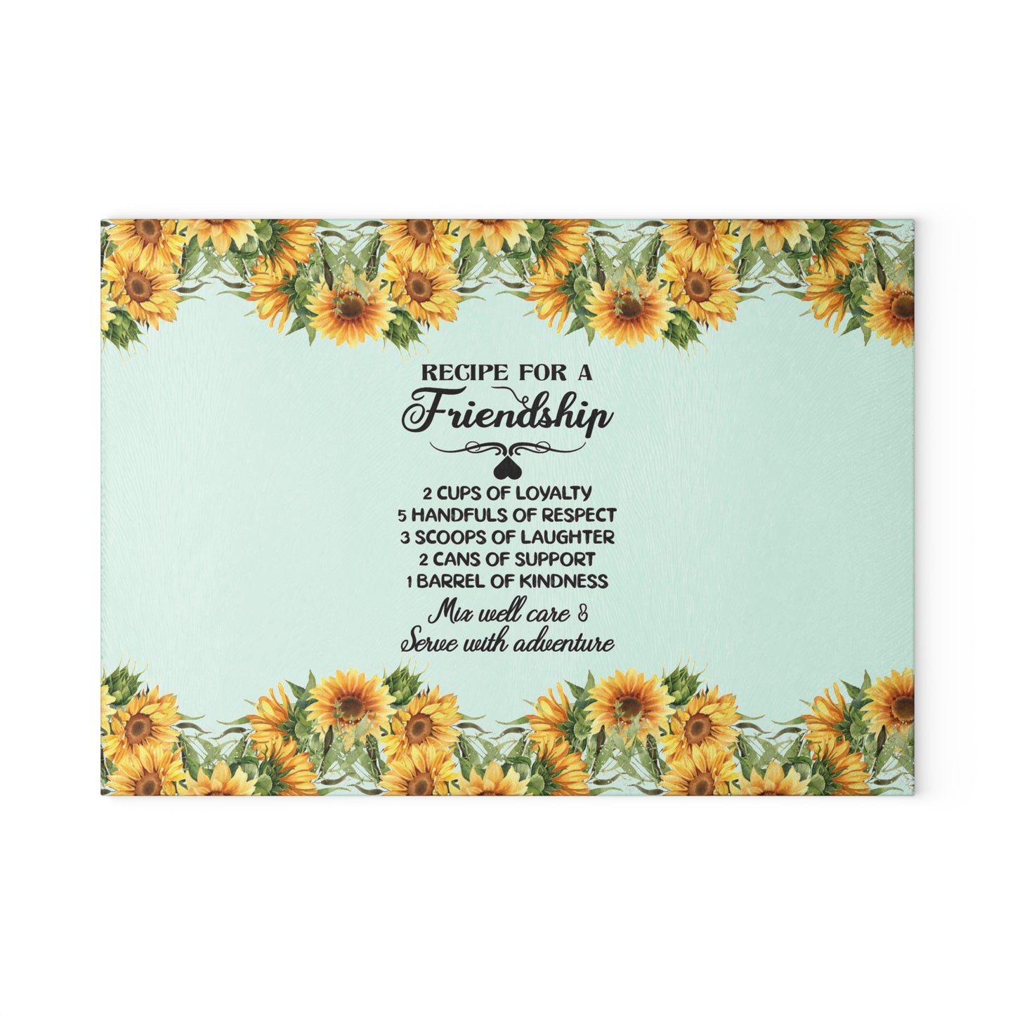 Glass Cutting Board Friendship Quote - Kitchen Essential Gift