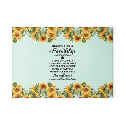 Glass Cutting Board Friendship Quote - Kitchen Essential Gift