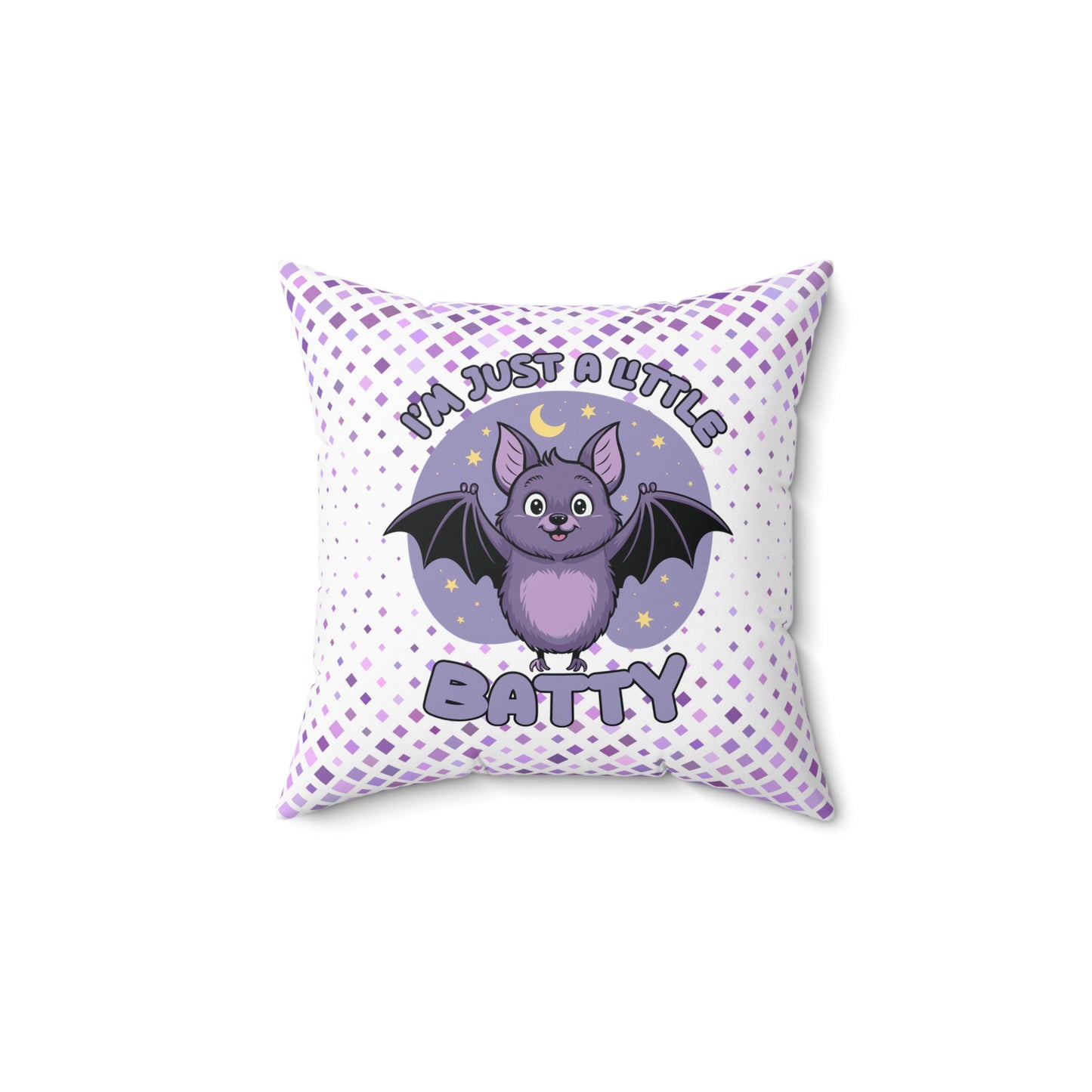 Cute Batty Pillow - I'm Just a Little Batty, Halloween Decor, Animal Lover Gift, Kids Room Cushion, Fun Home Accent