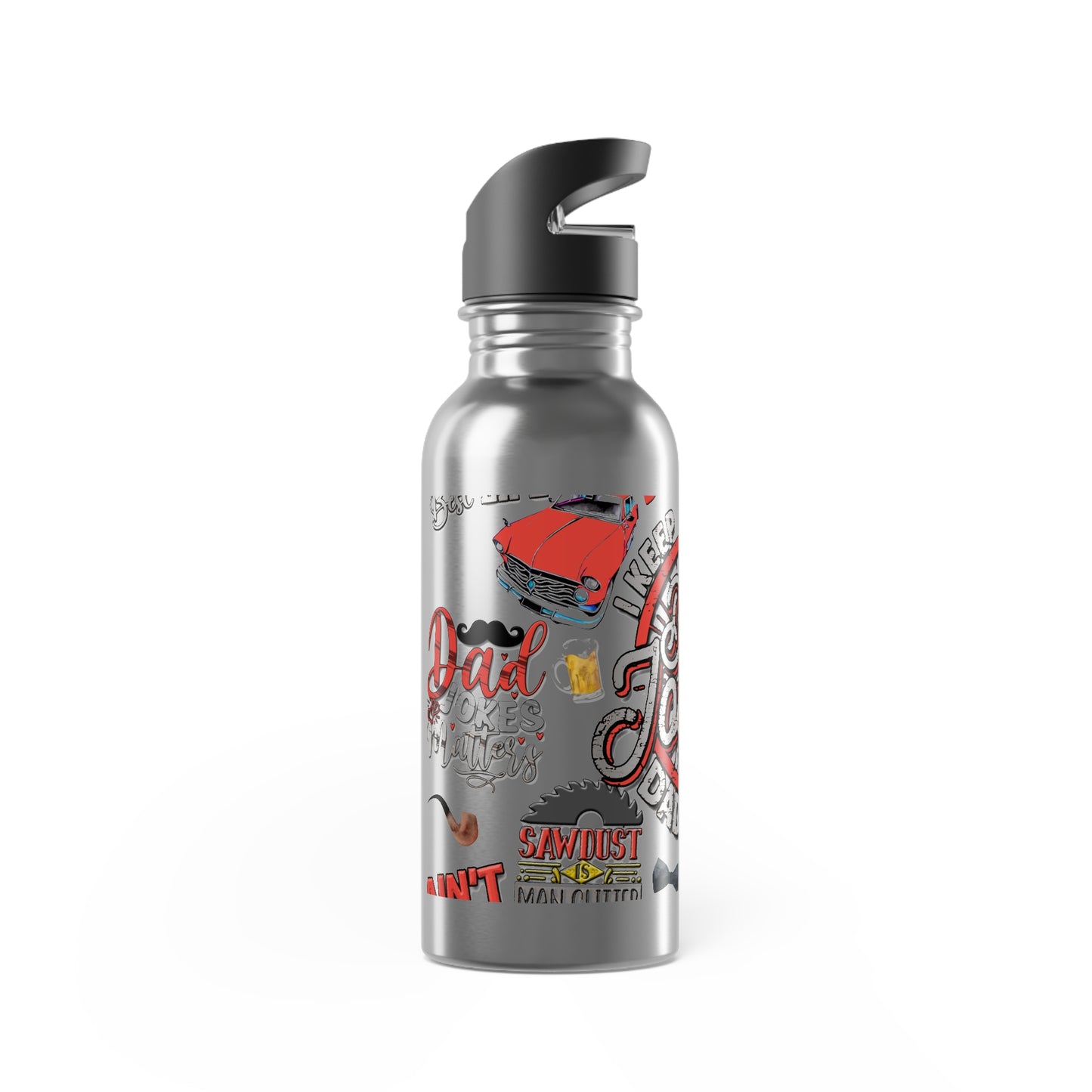 Dad Jokes Stainless Steel Water Bottle With Straw, 20oz, Dad Humor, Great Gift Idea for Birthdays or Any Occasion for Dads, Husbands, Uncles and Grandpas
