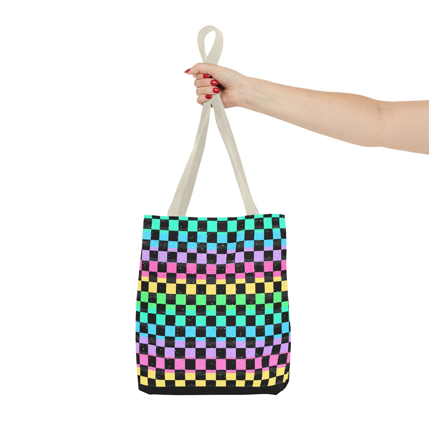 Colorful Checkerboard Tote Bag - Vibrant Reusable Shopping Bag, Eco-Friendly Gift, Summer Beach Accessory, Fashionable Everyday Tote