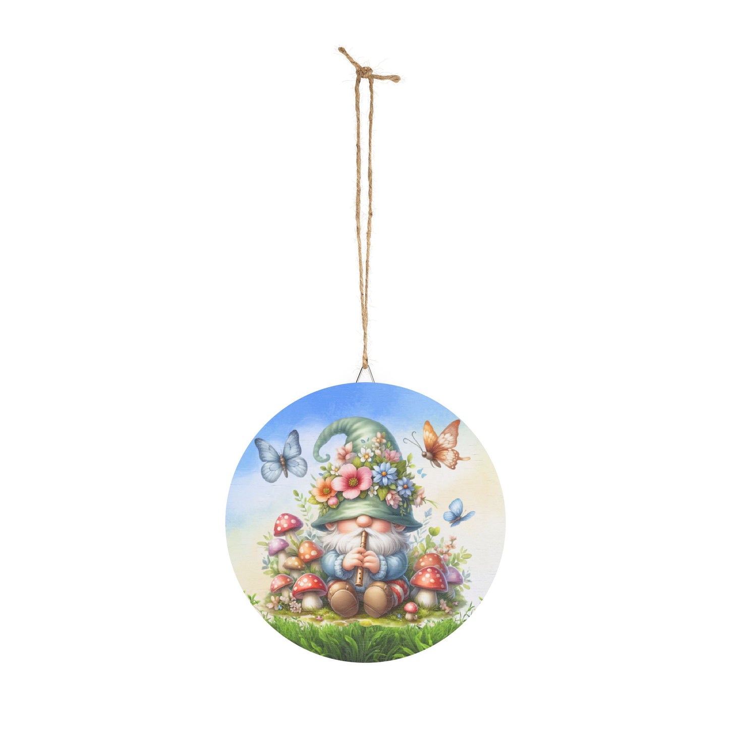 Whimsical Rustic Charm Wood Sign - Rustic Charm Floral Gnome Home Decor - Perfect for Garden Lovers