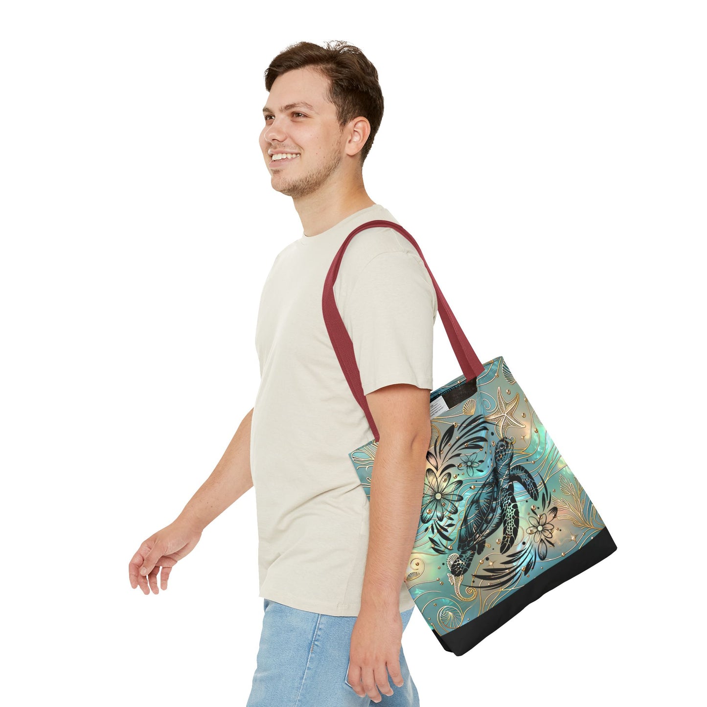 Ocean-Inspired Turtle Tote Bag - Beach Lover's Canvas Eco-Friendly Summer Gift