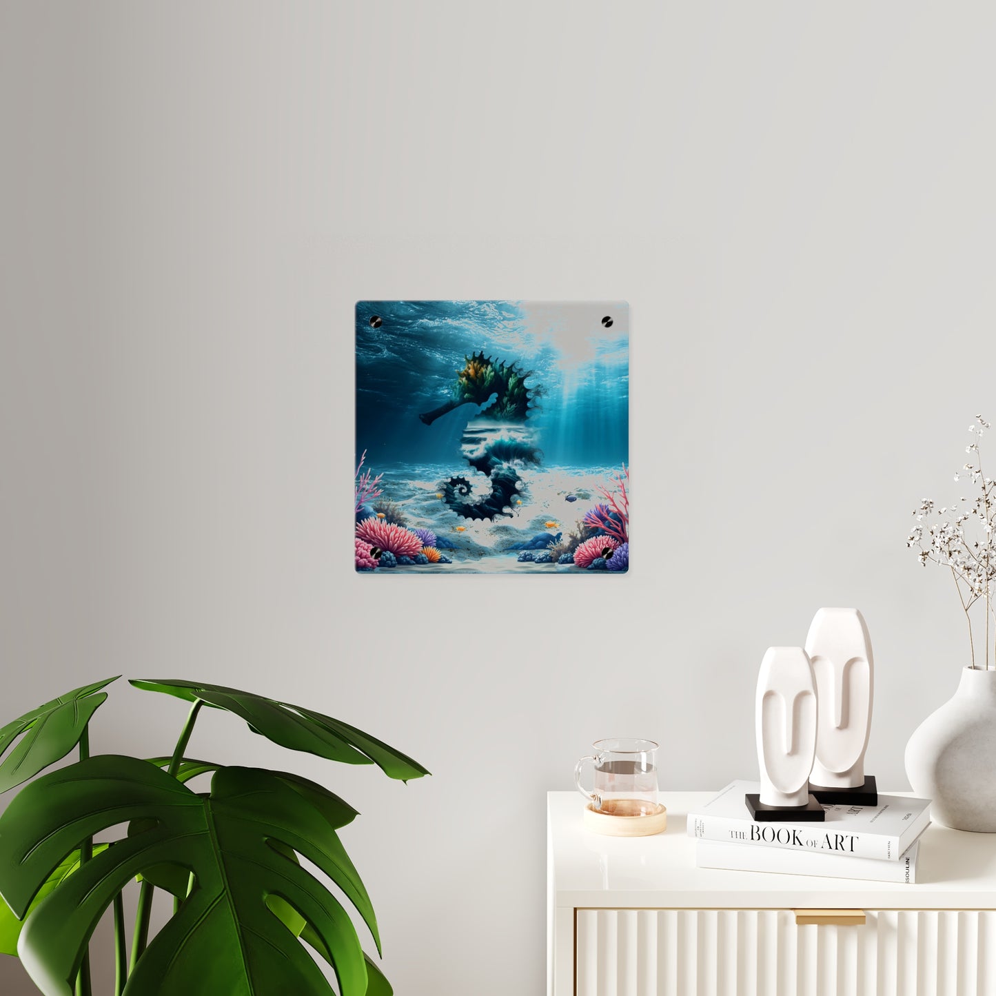 Acrylic Wall Art Panel — Underwater Seahorse Ocean Scene Panel