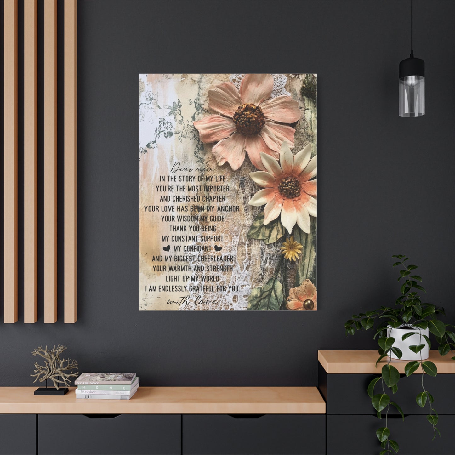 Floral Canvas Wall Art - Heartfelt Mom Appreciation Decor