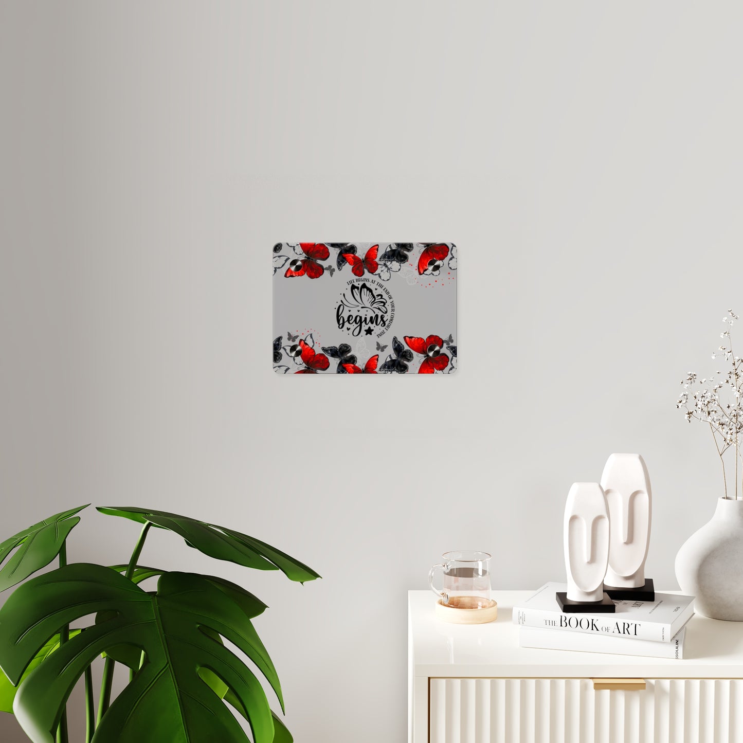 Inspirational Butterfly Acrylic Wall Art Panel - 'Life Begins' Decor