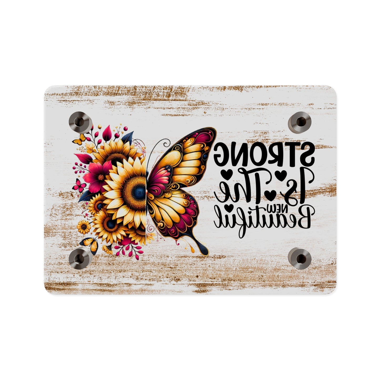 Acrylic Wall Art Panel - Inspirational Quote "Strong is the New Beautiful" Wall Decor