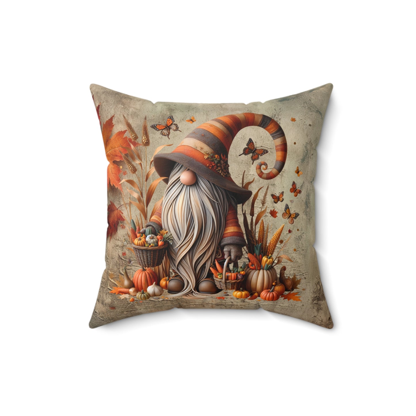 Autumn Gnome Pillow, Cozy Home Decor, Fall Cushion, Harvest Gift, Seasonal Accent Pillow, Thanksgiving Decor, Gnome Design