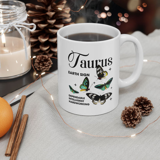 Taurus Zodiac Ceramic Mug - 11oz & 15oz - Astrology Gift for Taurus
