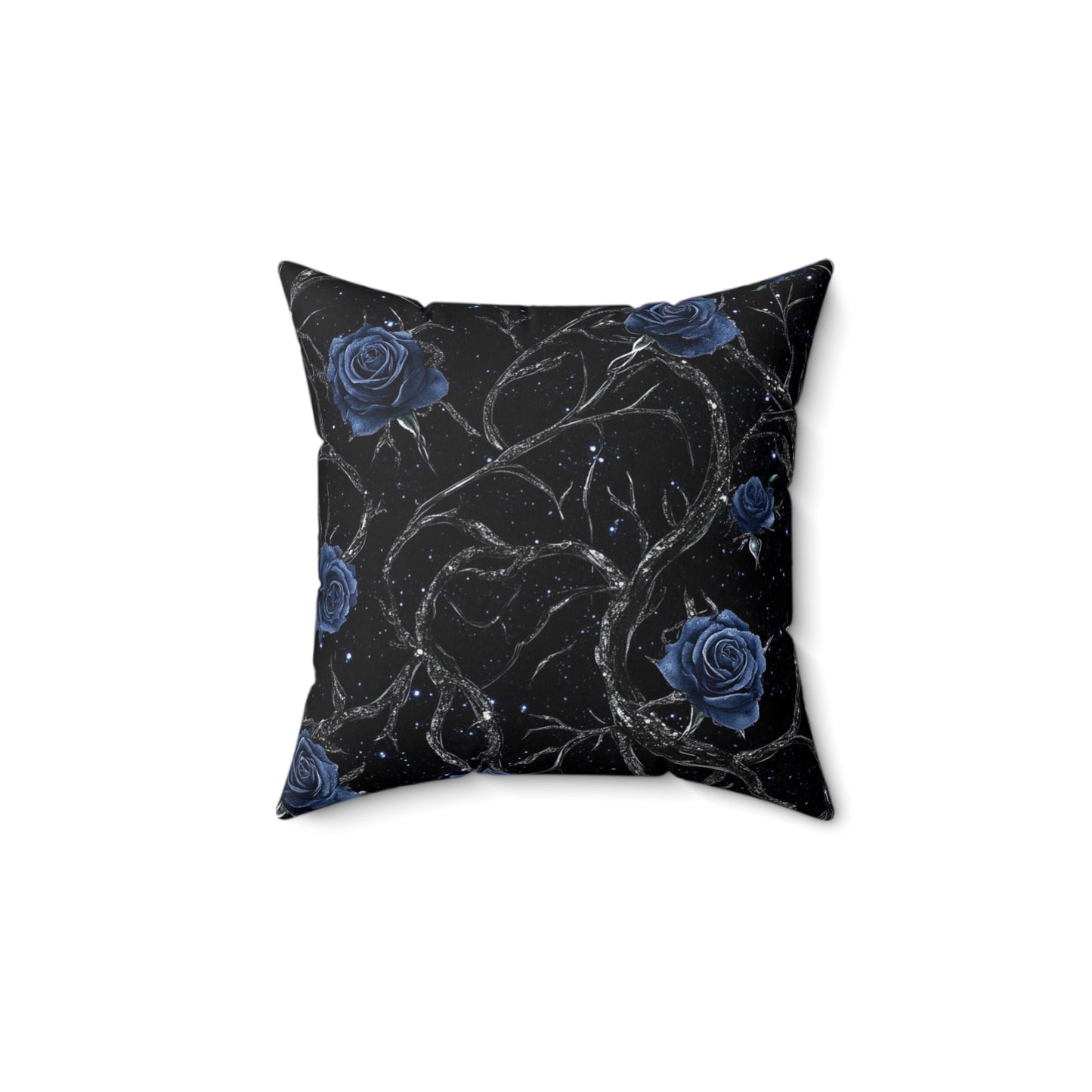 Elegant Floral Throw Pillow, Black Rose Cushion, Dark Aesthetic Home Decor, Gothic Pillow Cover, Cozy Gift for Her
