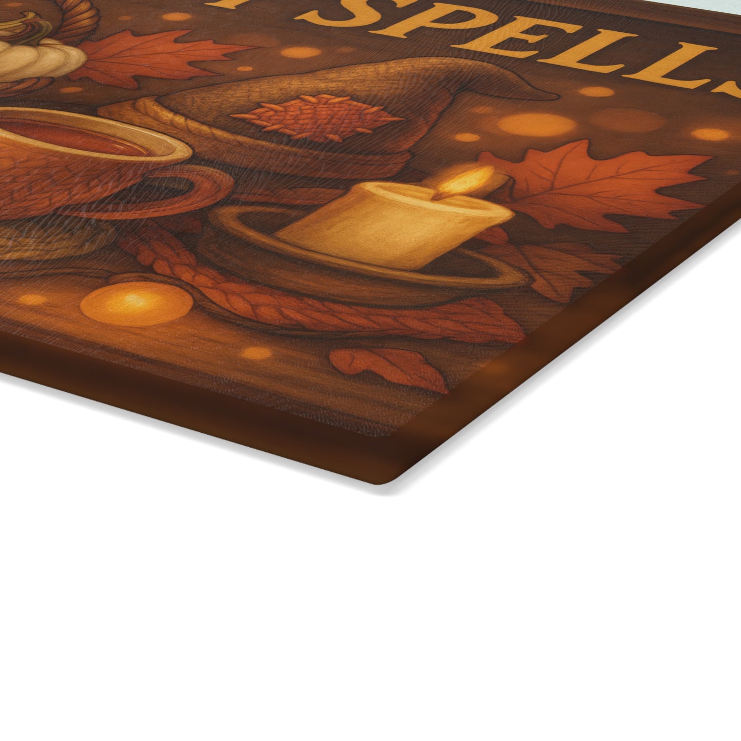 Harvest Spells Glass Cutting Board - Autumn Kitchen Decor for Thanksgiving