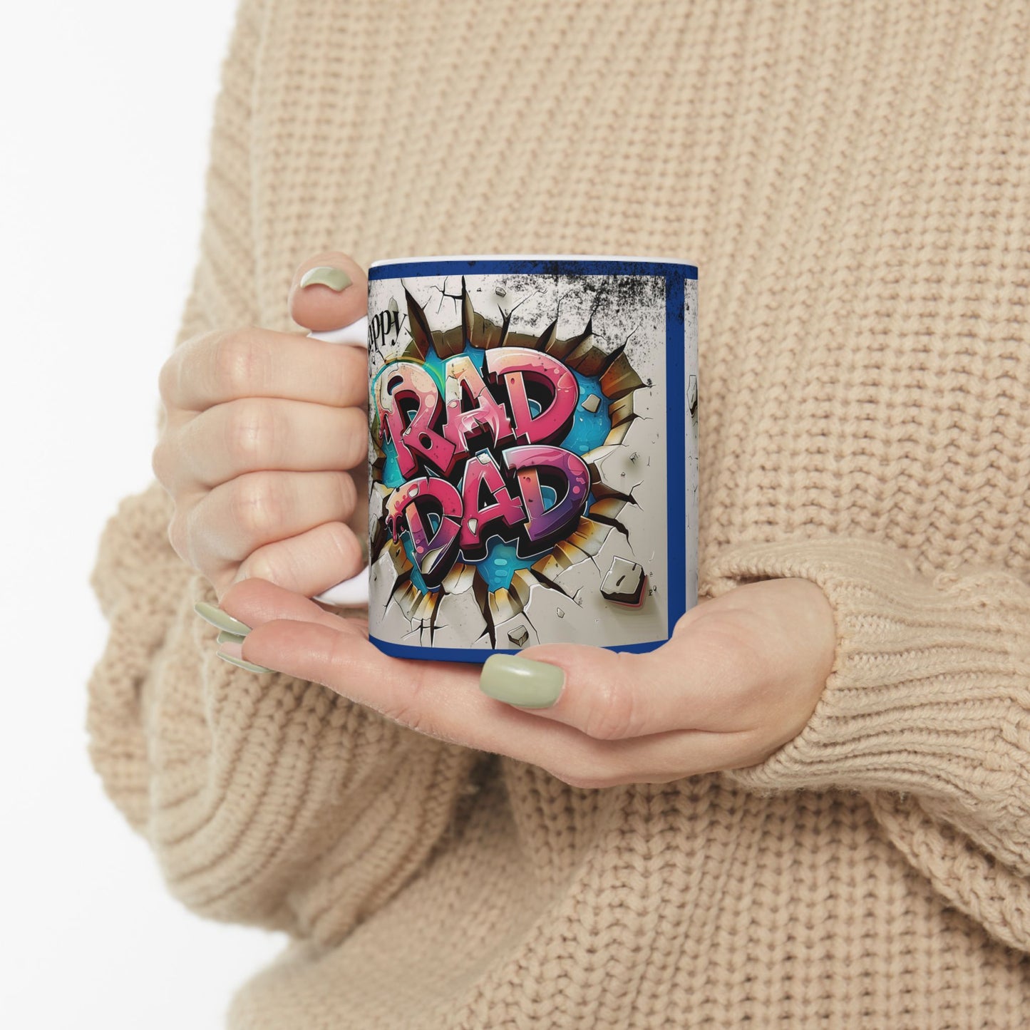 3D Graffiti Mug - Unique Coffee Cup Dads, Father's Day, for Art Lovers, Gift for Birthdays, Creative Kitchen Decor, Visual Art Appreciation