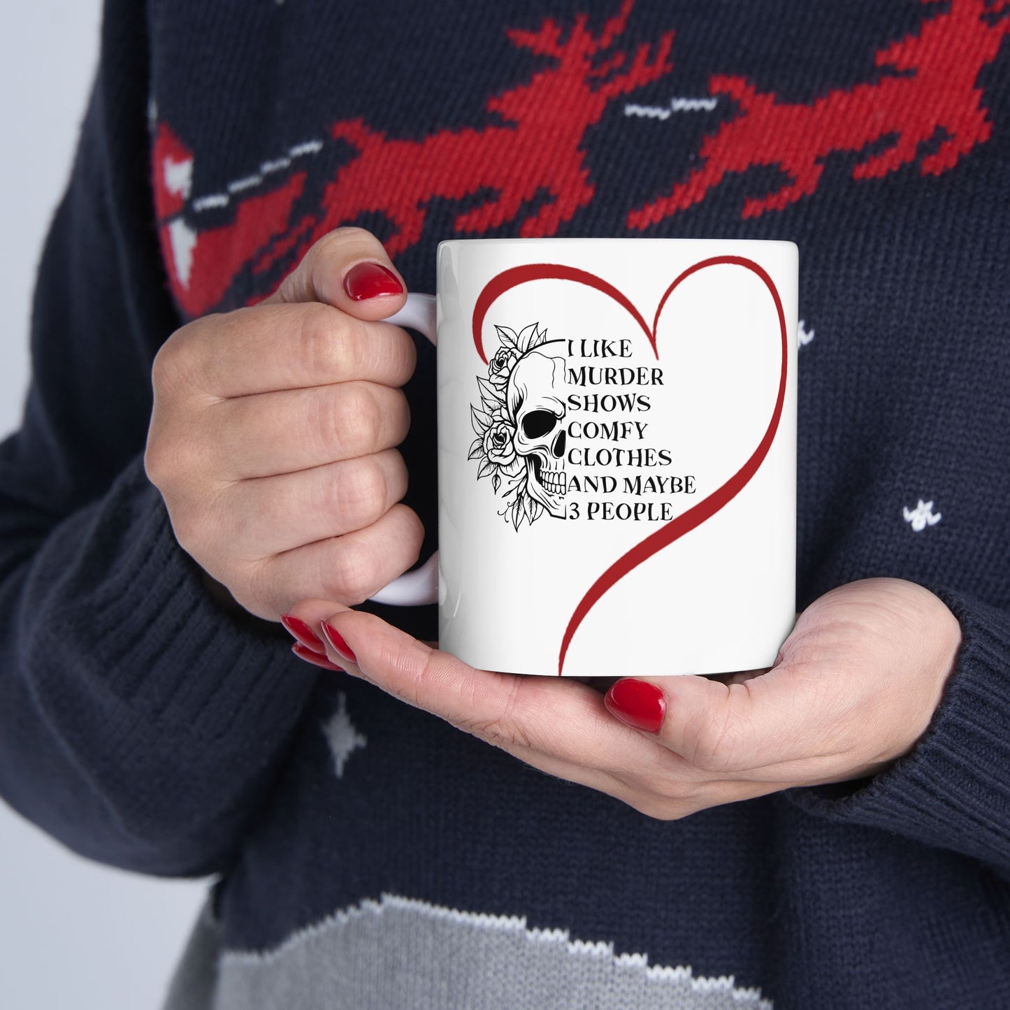 Gothic Theme Ceramic Mug, (11oz, 15oz), Skeleton Humor Quote, Coffee, Tea, Hot Chocolate Lovers, Great Gift Idea for Any Occasion for Anyone