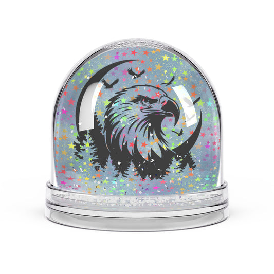 Colorful Eagle Snow Globe - Whimsical Home Decor
