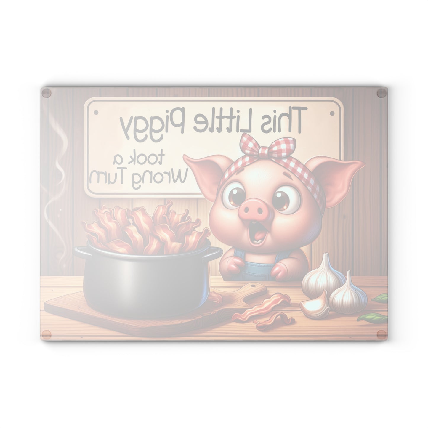 Whimsical Piggy Glass Cutting Board - Perfect Gift for Cooking Enthusiasts
