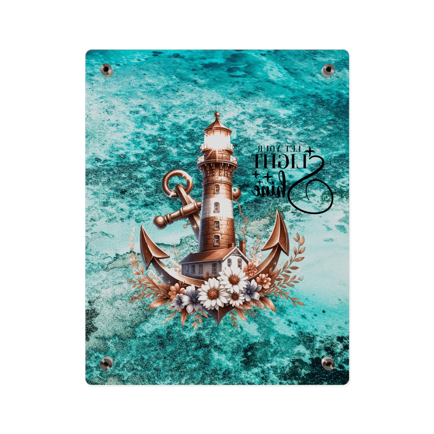 Nautical Acrylic Wall Art Panel - "Let Your Light Shine" Home Decor