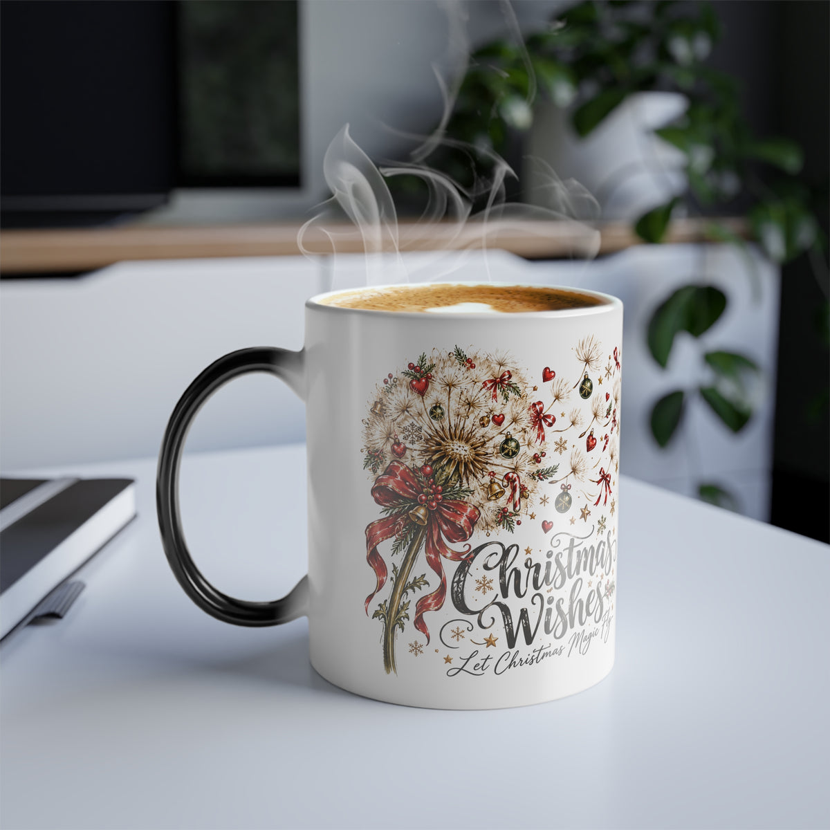 Merry Dandelion “Christmas Wishes” Color-Changing Mug