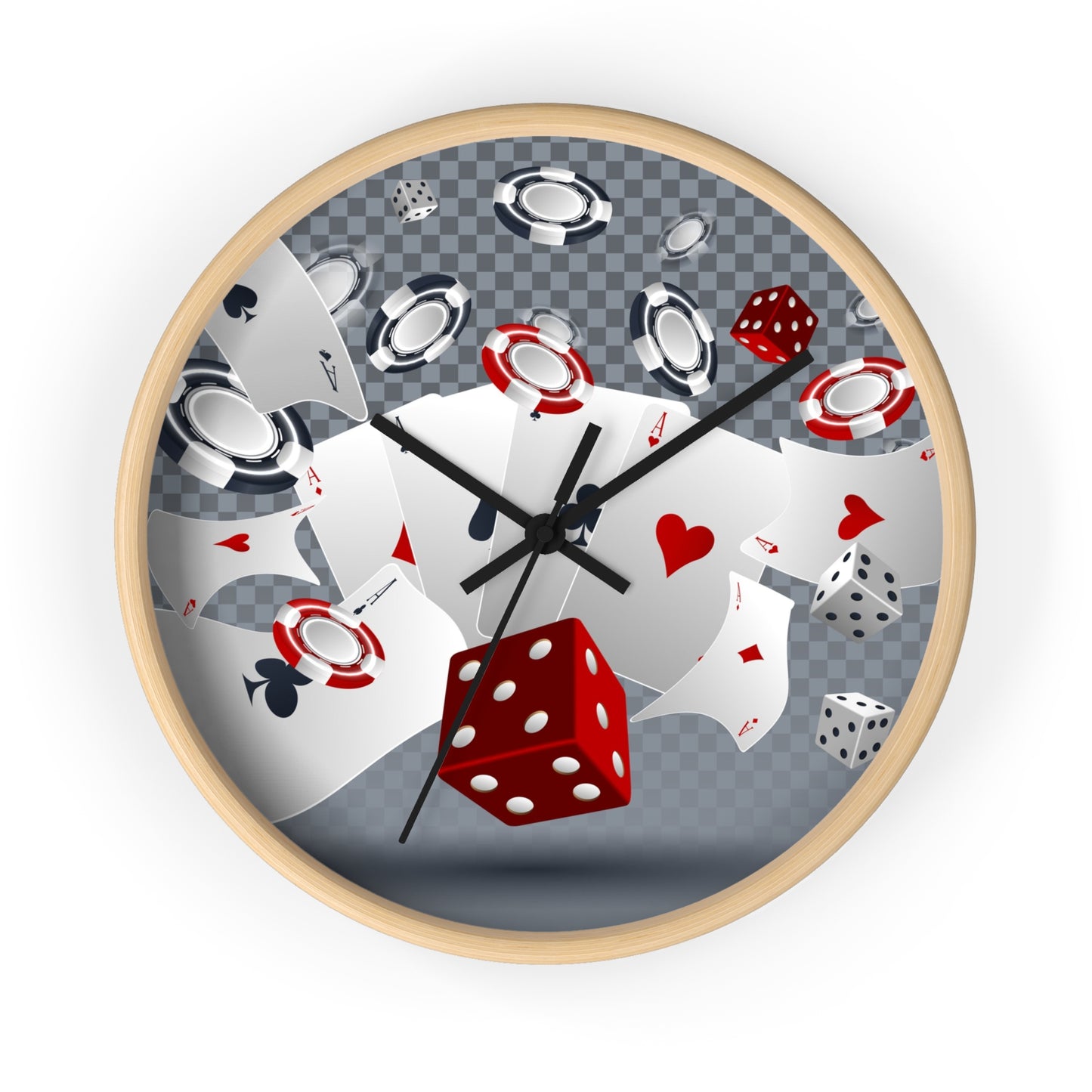Poker Wall Clock - Game Room Man Cave Decor Gift