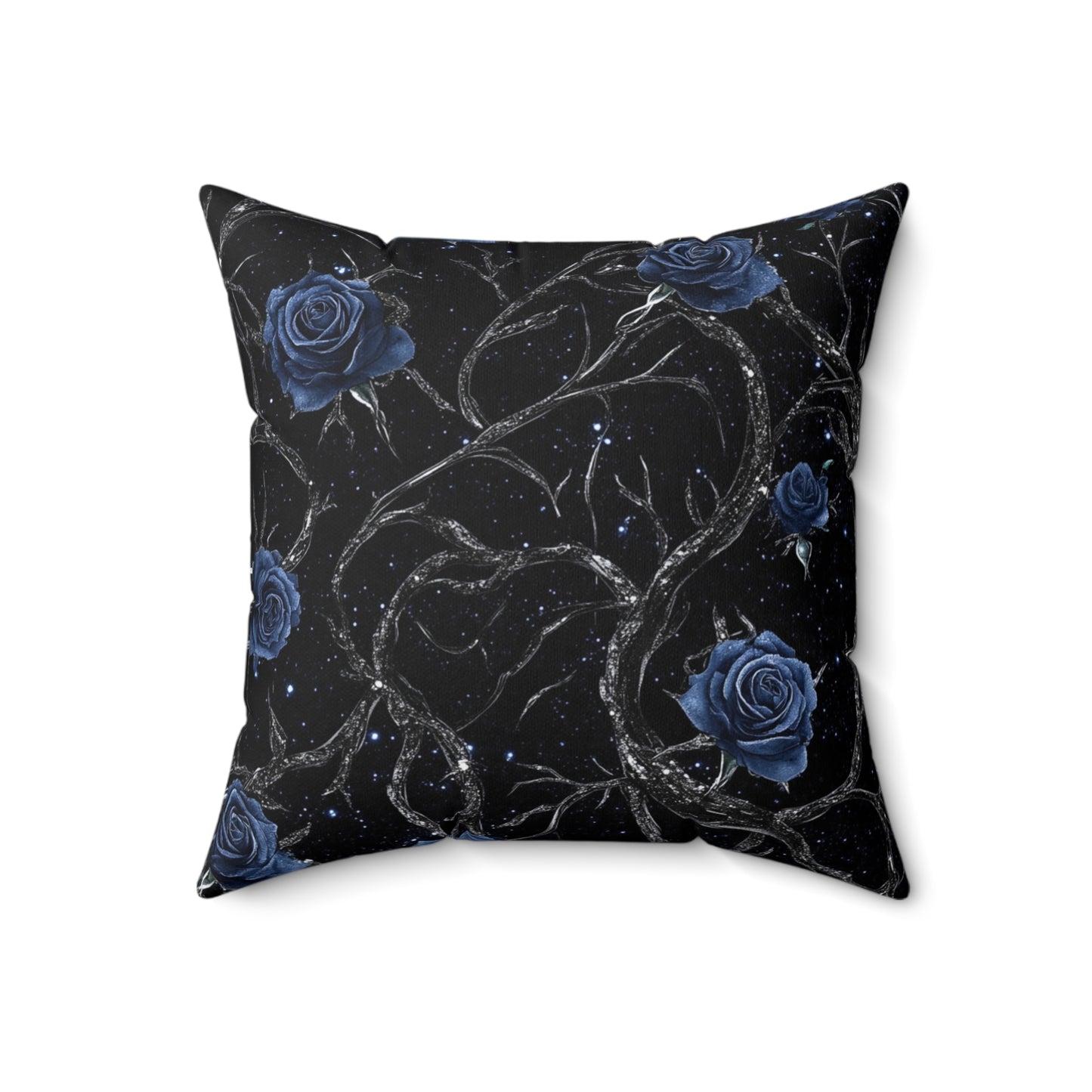 Elegant Floral Throw Pillow, Black Rose Cushion, Dark Aesthetic Home Decor, Gothic Pillow Cover, Cozy Gift for Her