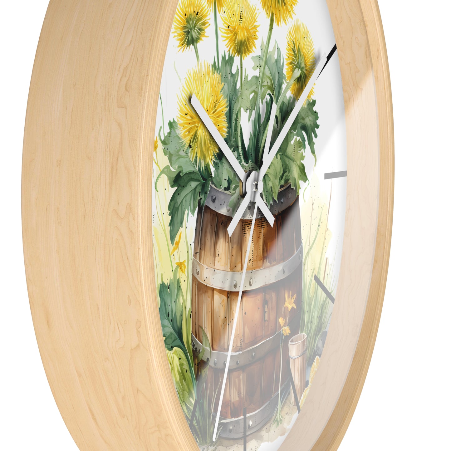 Sunflower Barrel Wall Clock - Farmhouse Country Decor Gift