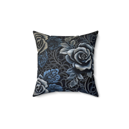 Elegant Gothic Floral Throw Pillow, Home Decor Accent Pillow, Couch Cushion, Gift for Her, Living Room Decor
