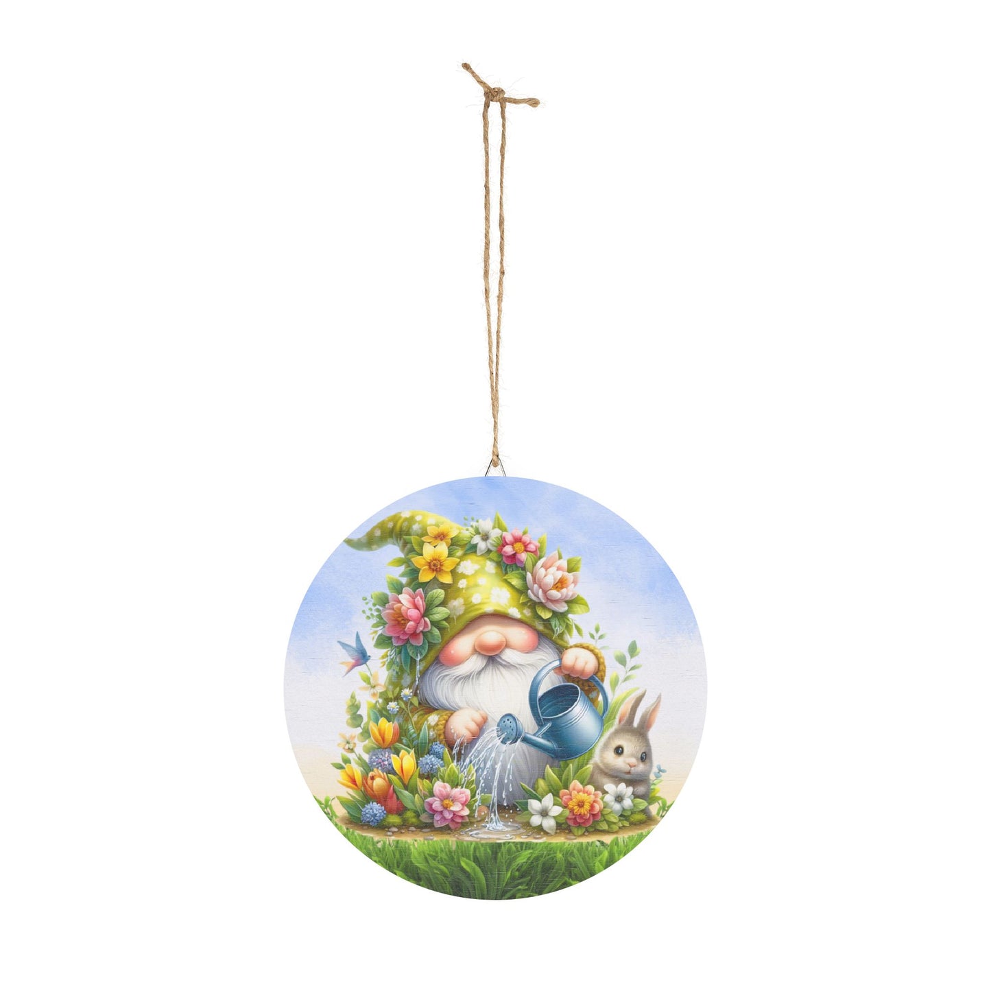 Whimsical Gnome Garden Rustic Charm Wood Sign - Cute Rustic Charm Decoration for Home & Spring Celebrations