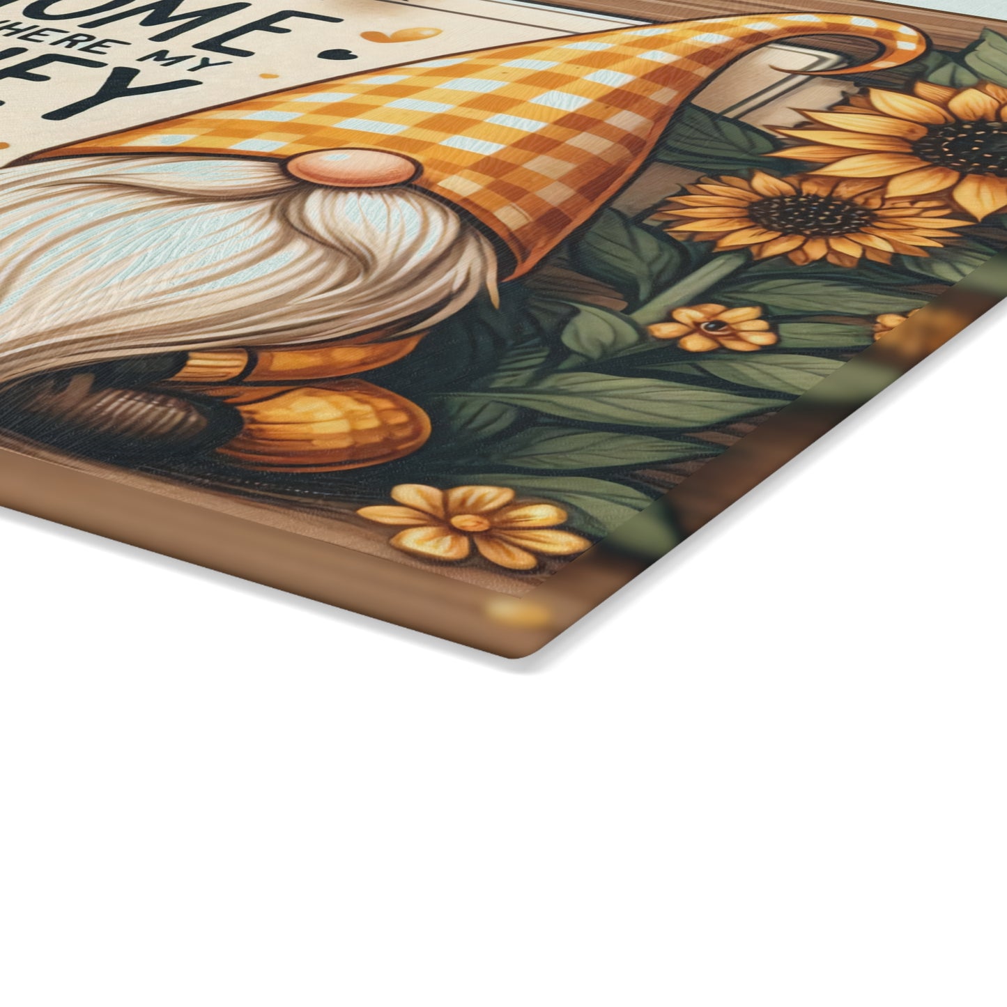 Home is Where My Honey Is Glass Cutting Board - Rustic Country Charm