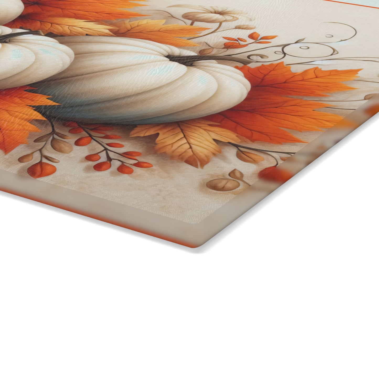 Autumn Pumpkin Glass Cutting Board
