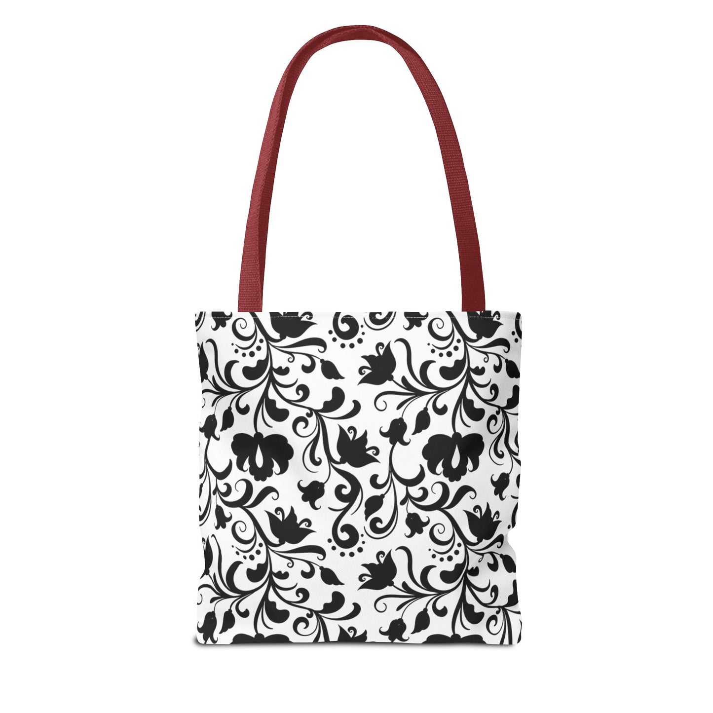 Black and White Floral Tote Bag - Stylish AOP Fashion Everyday Gift