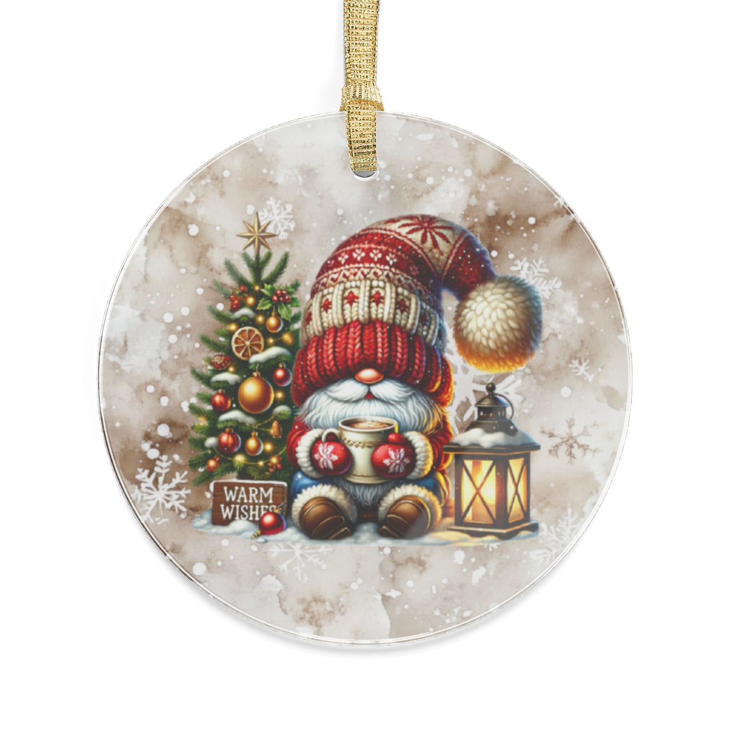 Holiday Acrylic Ornaments -  Santa Gnome Christmas Tree Decor