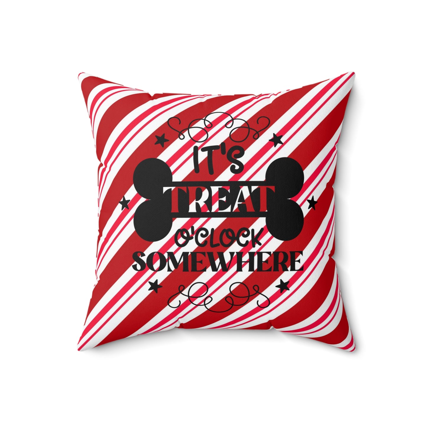 Pet Holiday Theme Spun Polyester Square Pillow, Pet Lover's Christmas Decor for Home or Office, Holiday Decor for Pet Lover's