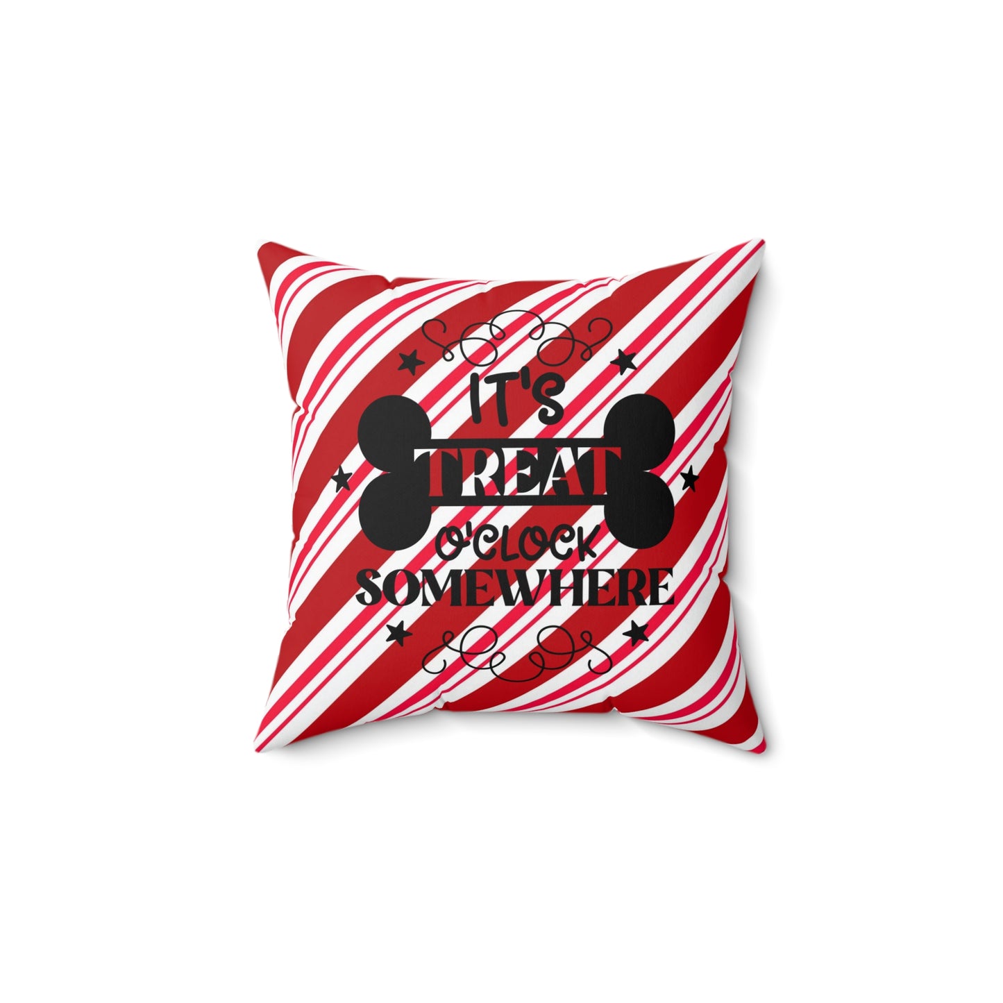Pet Holiday Theme Spun Polyester Square Pillow, Pet Lover's Christmas Decor for Home or Office, Holiday Decor for Pet Lover's