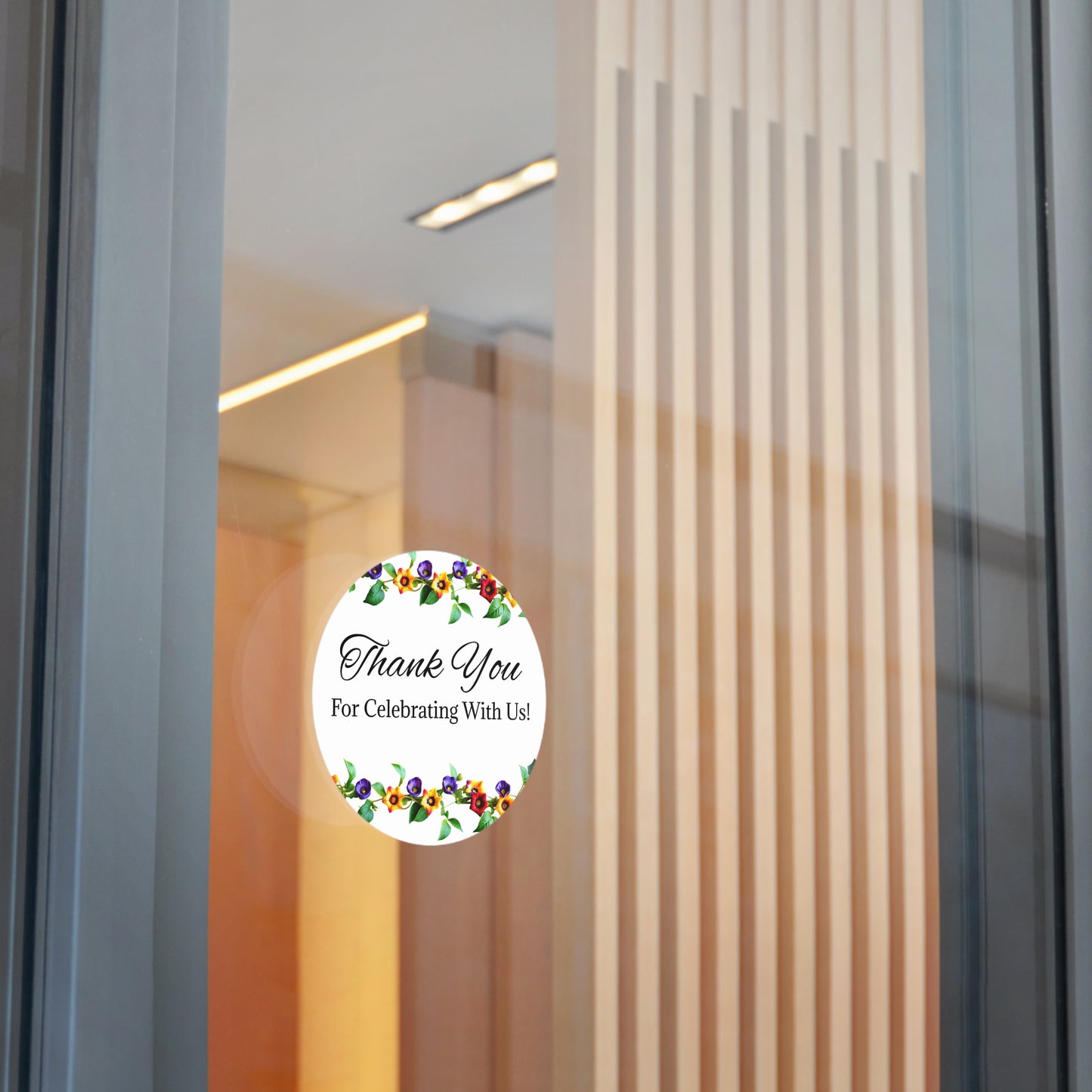 Floral Wedding Thank You Custom Stickers, Cute Round Labels for Gifts, Party Favors, Scrapbook, Invitations, Celebrations