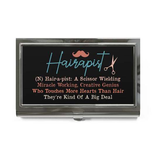 Hairapist Business Card Holder — Funny Hairdresser Scissor-Wielding Gift