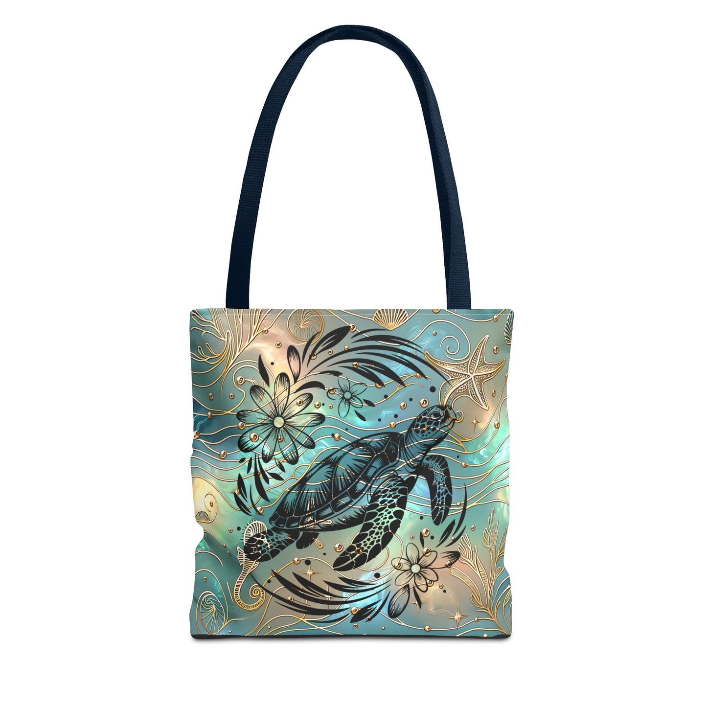 Ocean-Inspired Turtle Tote Bag - Beach Lover's Canvas Eco-Friendly Summer Gift