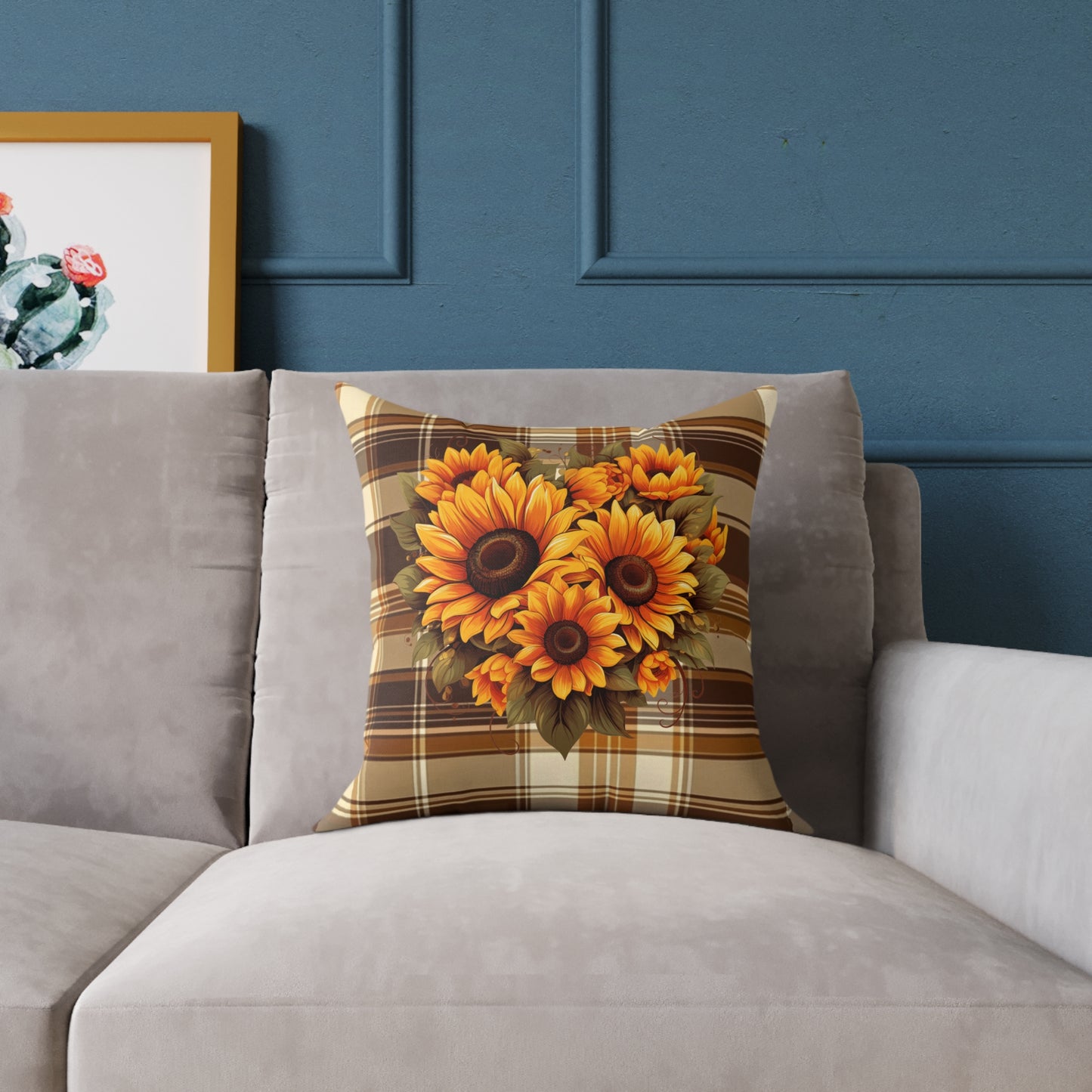 Fall Decor Square Poly Canvas Pillow, Beautiful Two-Sided Fall Decor Pillow for Home or Office, Stylish Fall Accent for Any Room