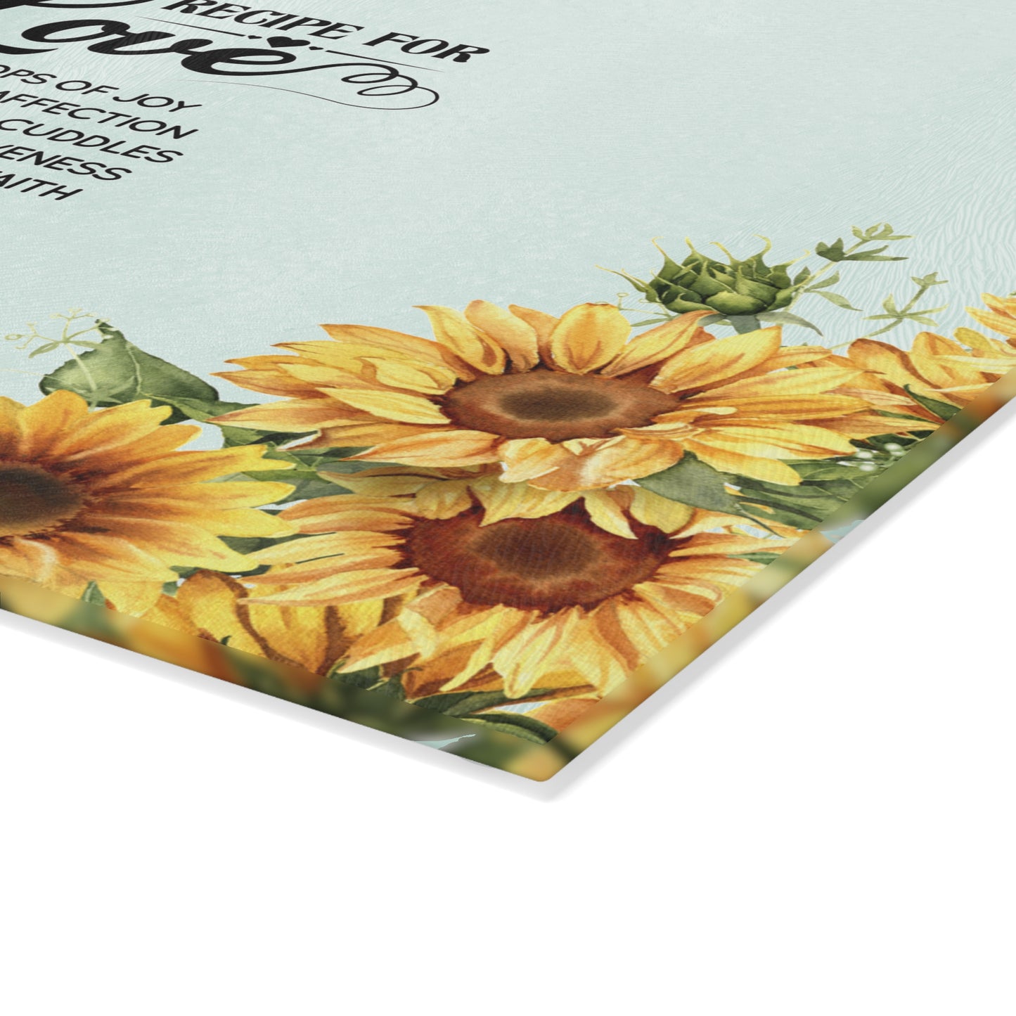 Glass Cutting Board Love Recipe Quote - Kitchen Essential Gift