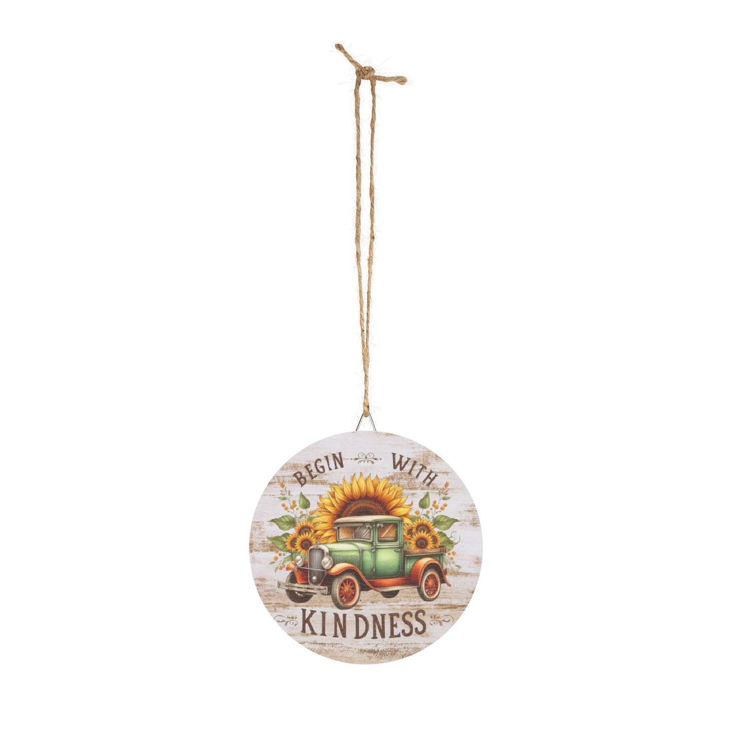 Rustic Charm Wood Signs - Truck and Sunflower Decor with Inspirational Quote