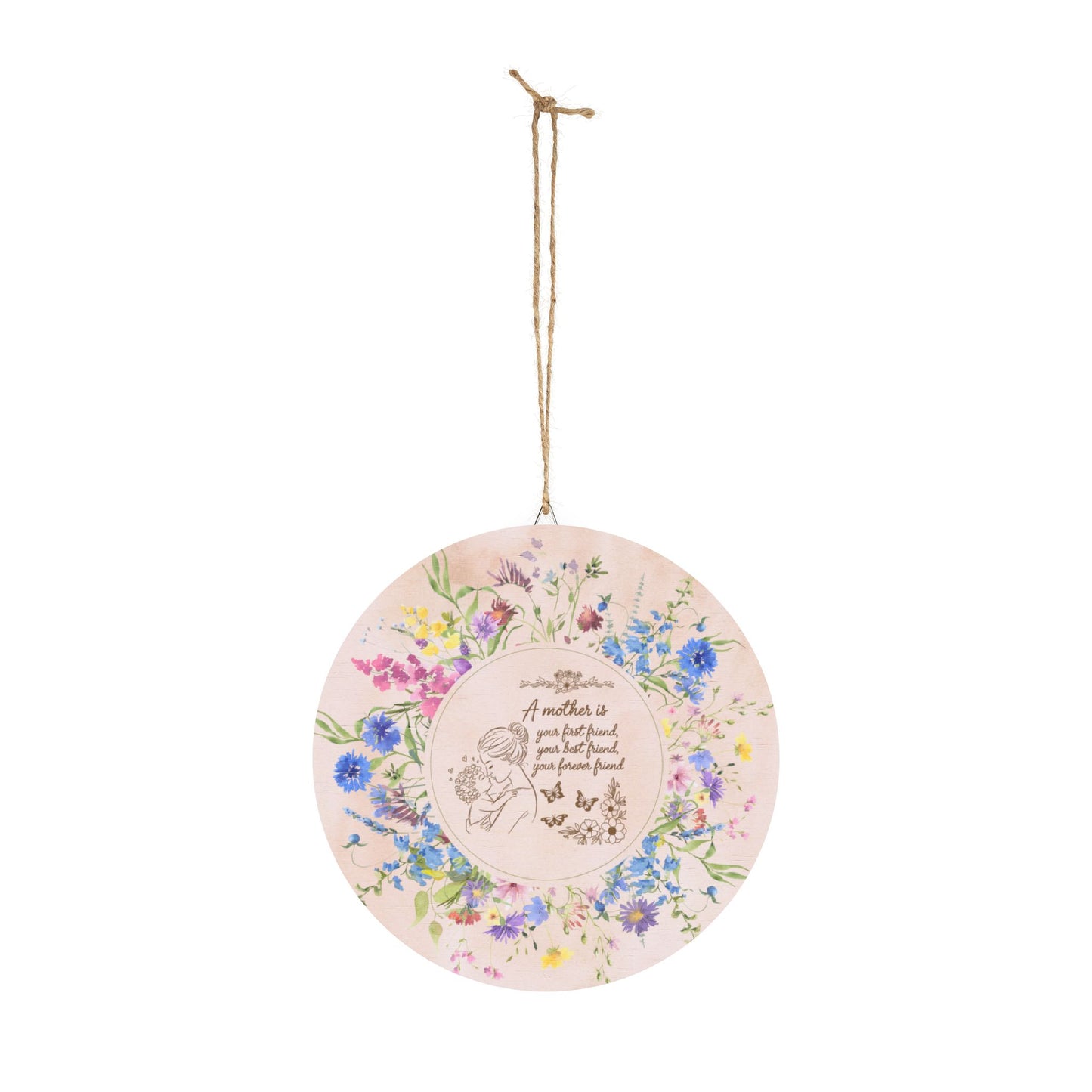 Rustic Charm Floral Mother Quote Wood Sign - Inspiring Home Decor